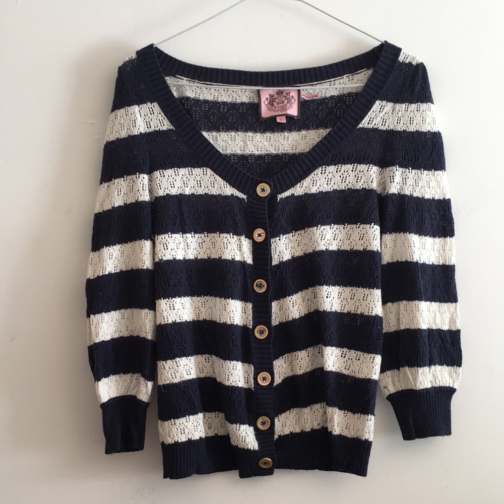 Juicy Couture navy striped cardigan